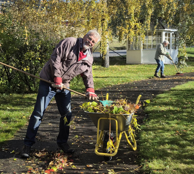 Mesna Rotary rydder Sansehagen på Helsehuset